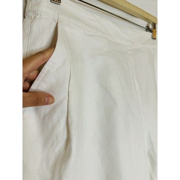 MADEWELL Pull-On Straight Crop Linen Blend White Pants Women's SIZE 8 NWT - Picture 5 of 12